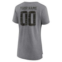 Tampa Bay Buccaneers  Women's Heritage Custom Name & Number Tri-Blend T-Shirt