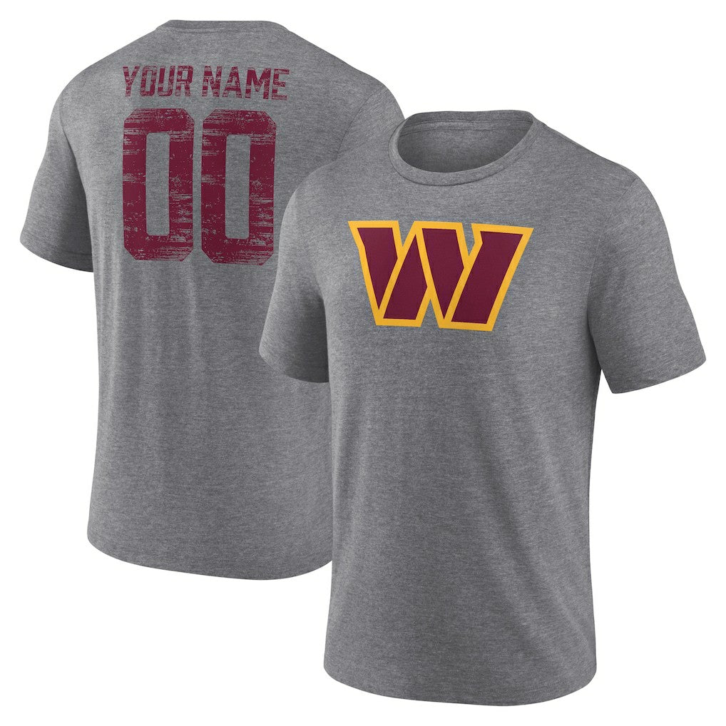 Washington Commanders  Heritage Custom Name & Number Tri-Blend T-Shirt