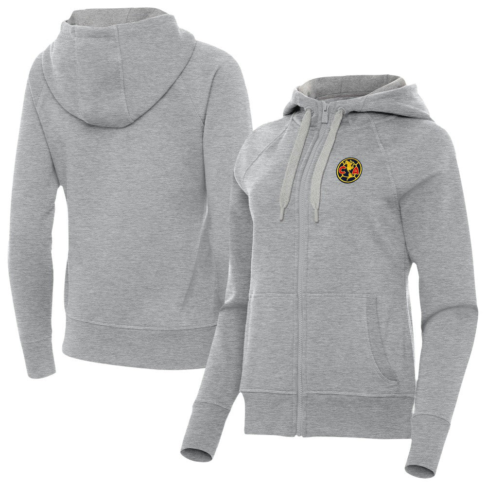 Club America Antigua Women's Takeover Full-Zip Hoodie Heather Gray