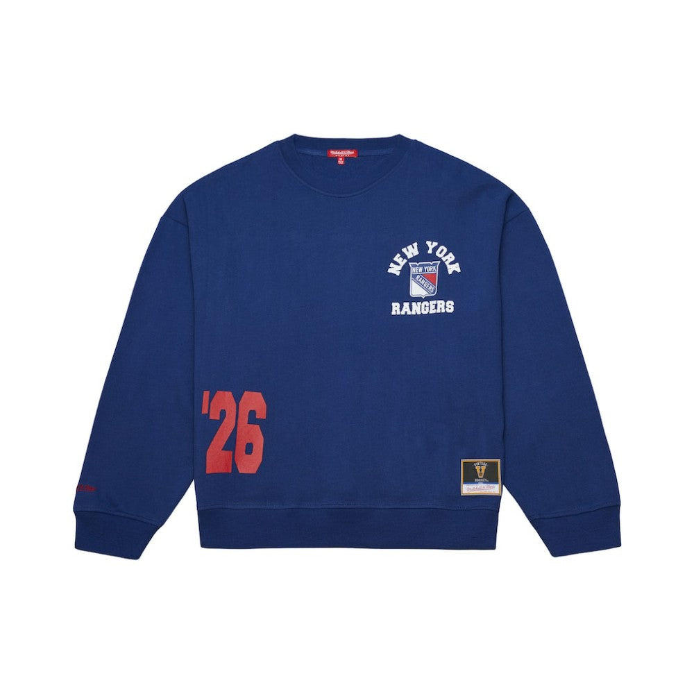 New York Rangers Mitchell & Ness Women's Vintage Crewneck Sweatshirt Discount