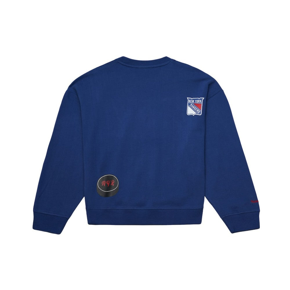 New York Rangers Mitchell & Ness Women's Vintage Crewneck Sweatshirt Discount