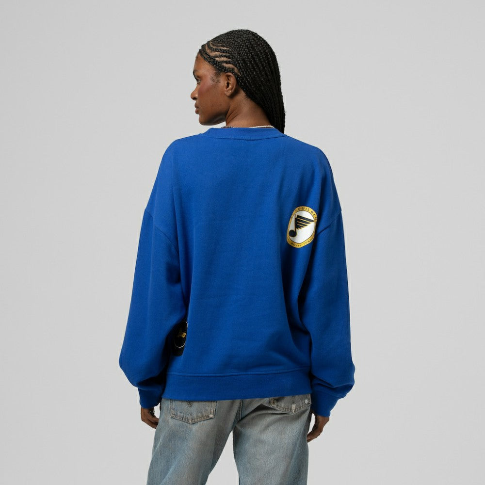 St. Louis Blues Mitchell & Ness Women's Vintage Crewneck Sweatshirt Discount