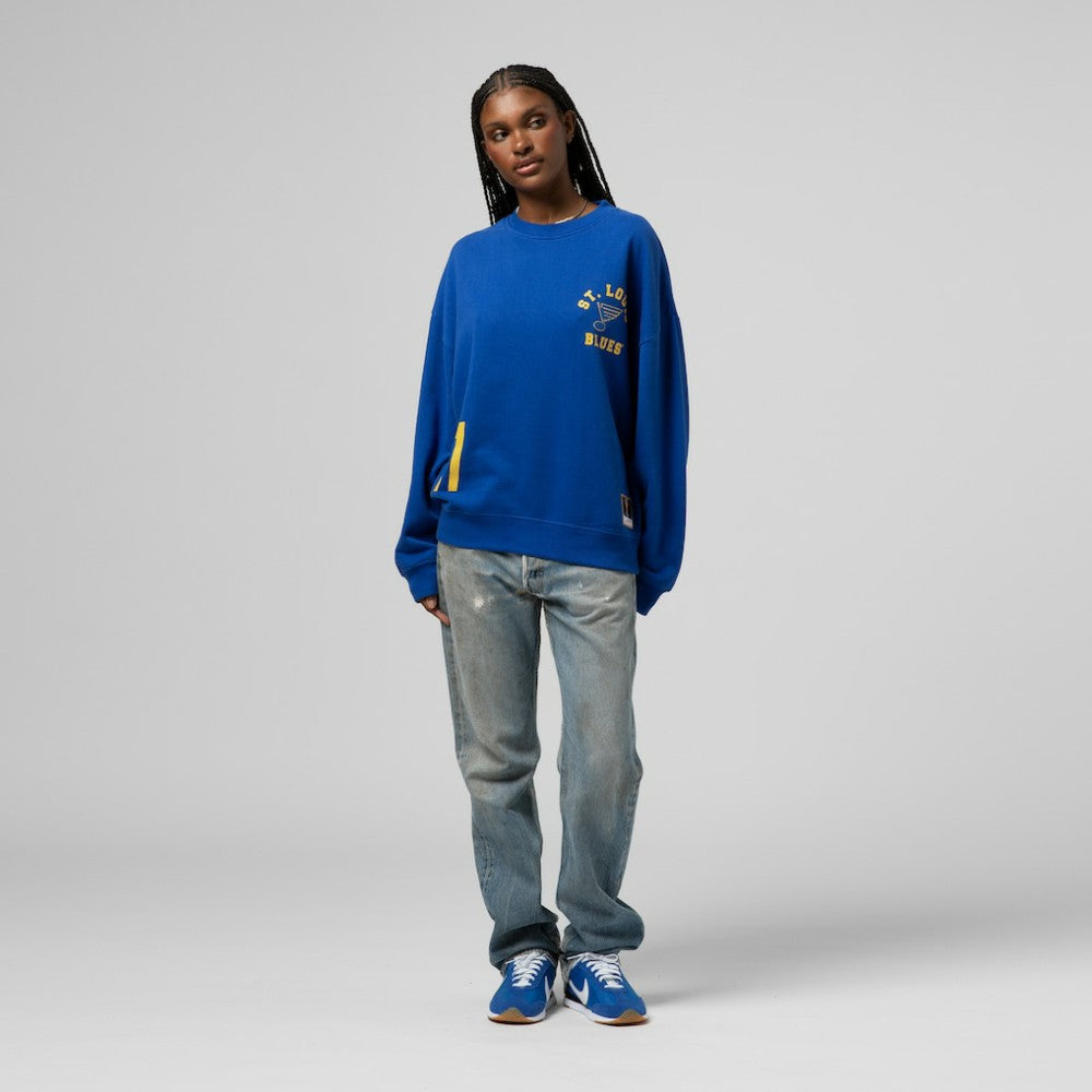 St. Louis Blues Mitchell & Ness Women's Vintage Crewneck Sweatshirt Discount