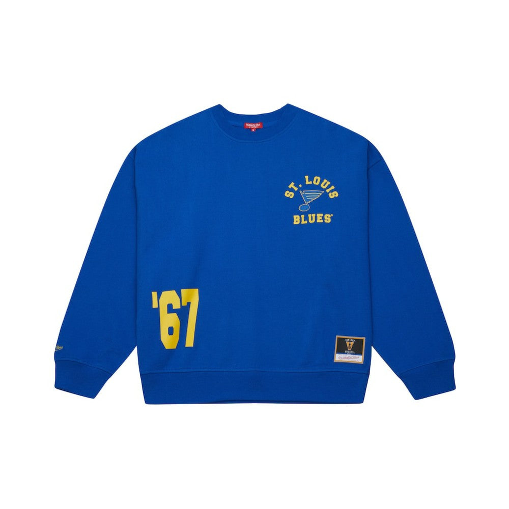 St. Louis Blues Mitchell & Ness Women's Vintage Crewneck Sweatshirt Discount