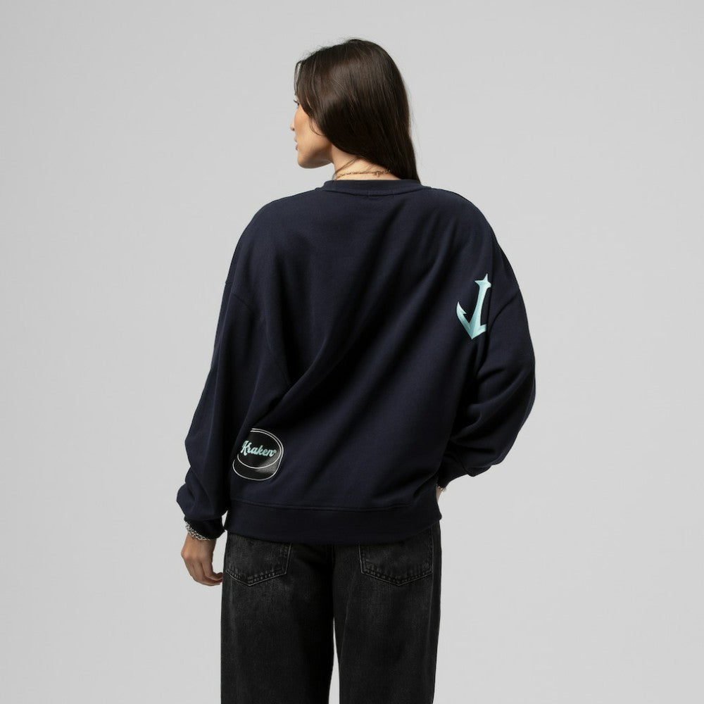 Seattle Kraken Mitchell & Ness Women's Vintage Crewneck Sweatshirt Discount