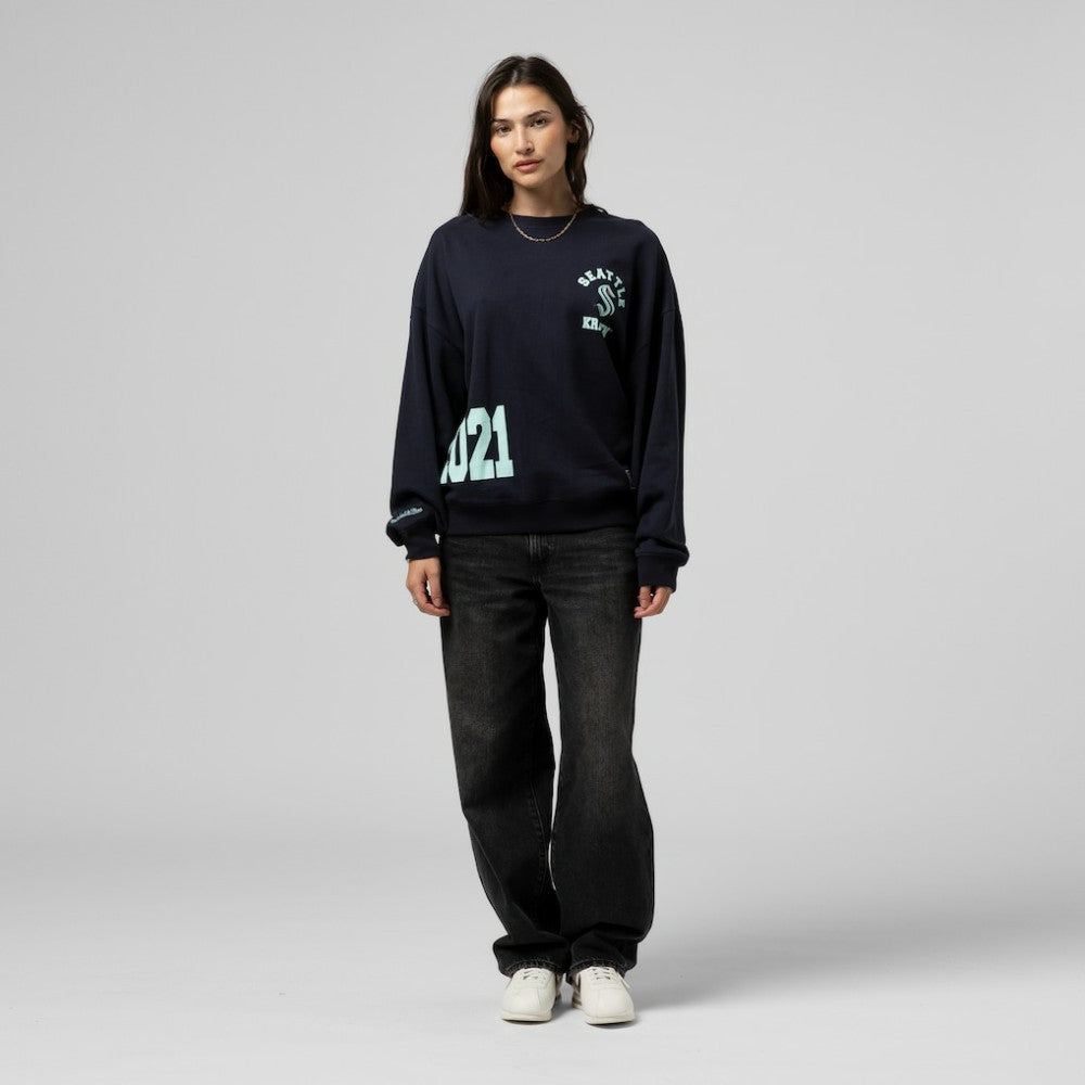 Seattle Kraken Mitchell & Ness Women's Vintage Crewneck Sweatshirt Discount