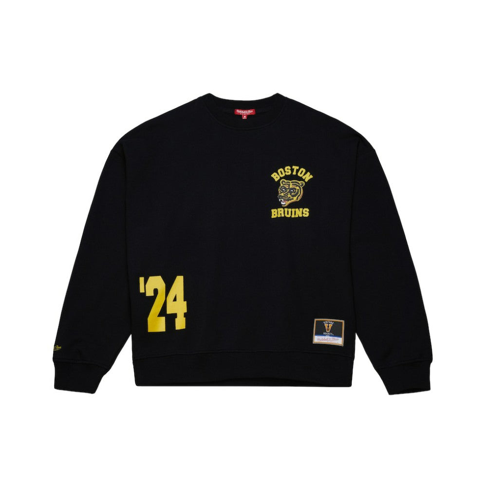 Boston Bruins Mitchell & Ness Women's Vintage Crewneck Sweatshirt For Sale