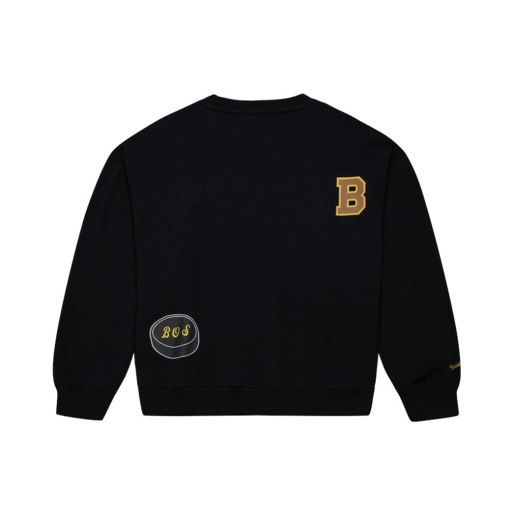 Boston Bruins Mitchell & Ness Women's Vintage Crewneck Sweatshirt For Sale