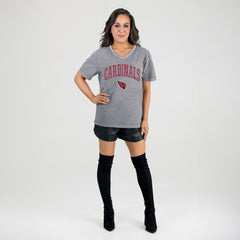 Arizona Cardinals  Gameday Couture Women's Relaxed Iconic Edge Rhinestone V-Neck T-Shirt