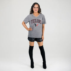 Houston Texans  Gameday Couture Women's Relaxed Iconic Edge Rhinestone V-Neck T-Shirt