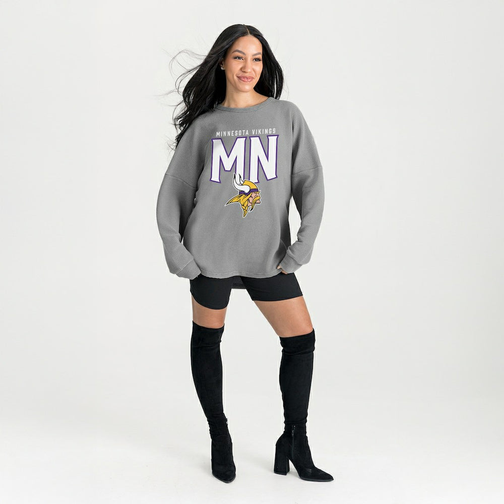 Minnesota Vikings  Gameday Couture Women's Oversized Pure Motion Corded Sweatshirt