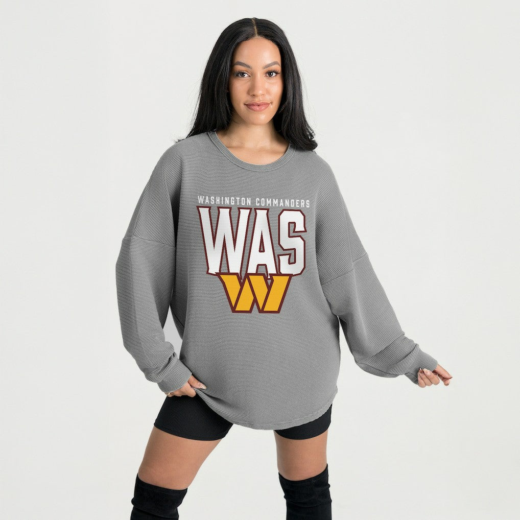 Washington Commanders  Gameday Couture Women's Oversized Pure Motion Corded Sweatshirt