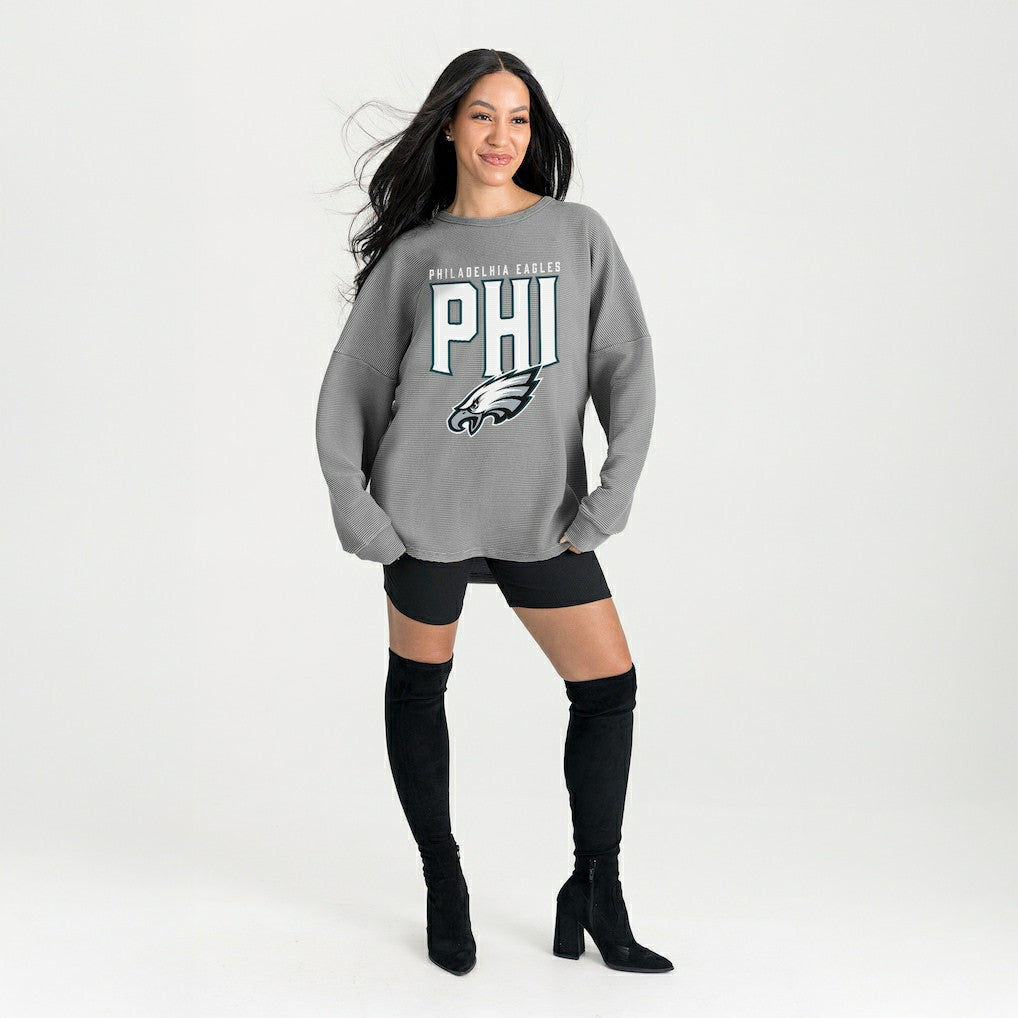 Philadelphia Eagles  Gameday Couture Women's Oversized Pure Motion Corded Sweatshirt
