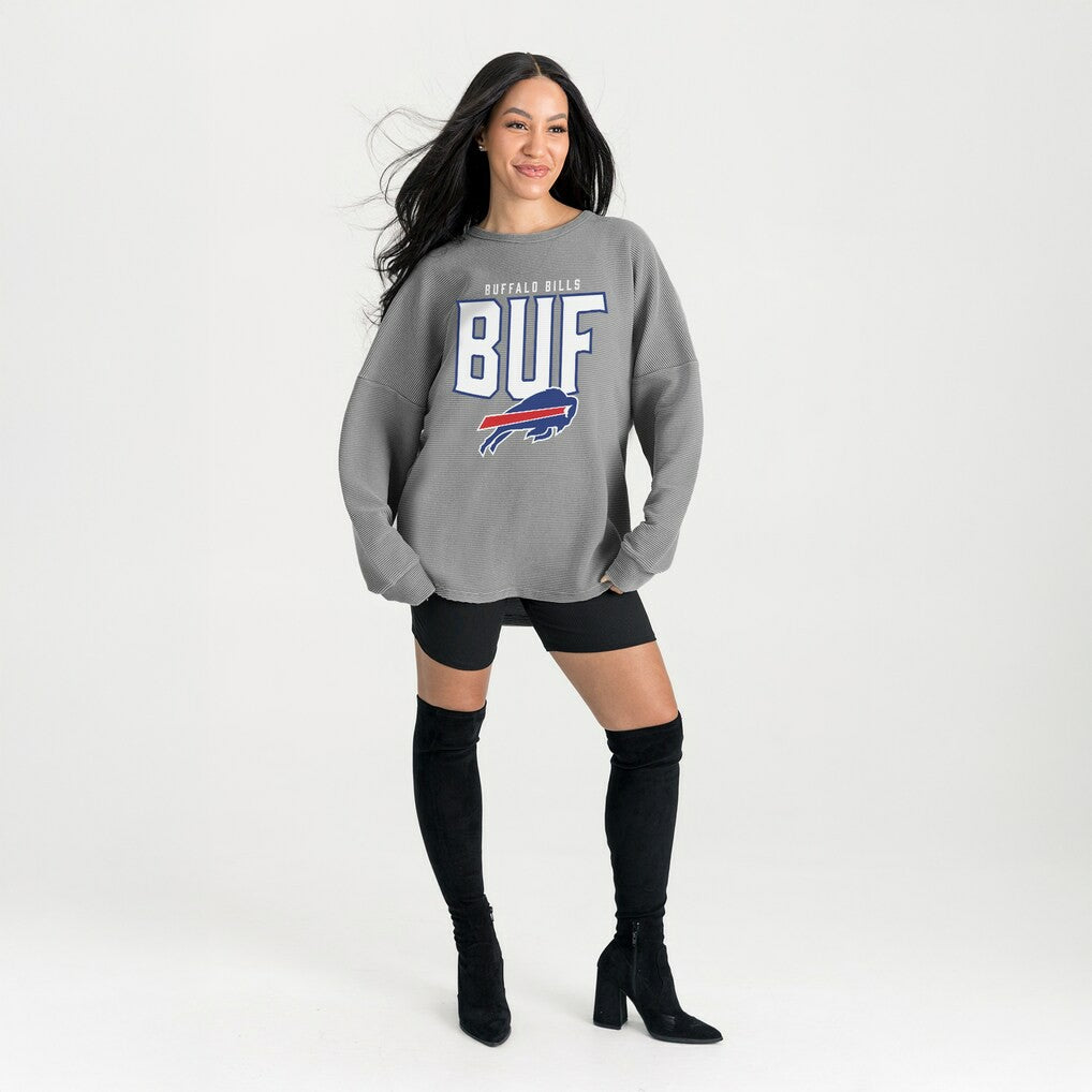 Buffalo Bills  Gameday Couture Women's Oversized Pure Motion Corded Sweatshirt