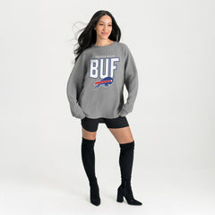 Buffalo Bills  Gameday Couture Women's Oversized Pure Motion Corded Sweatshirt