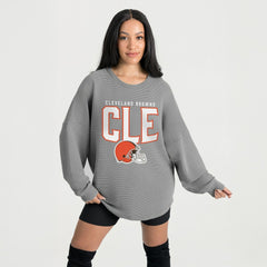 Cleveland Browns  Gameday Couture Women's Oversized Pure Motion Corded Sweatshirt