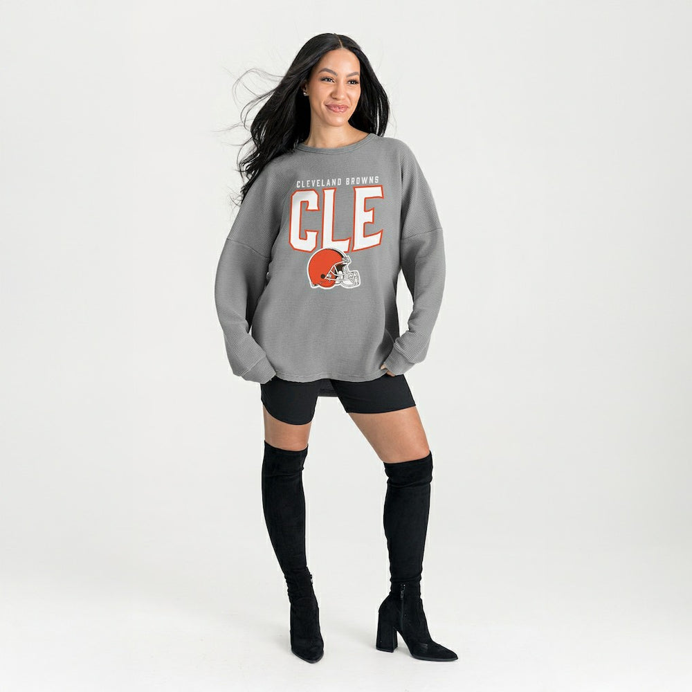 Cleveland Browns  Gameday Couture Women's Oversized Pure Motion Corded Sweatshirt