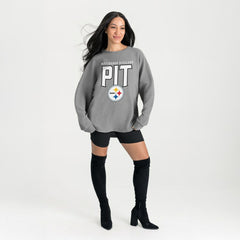 Pittsburgh Steelers  Gameday Couture Women's Oversized Pure Motion Corded Sweatshirt
