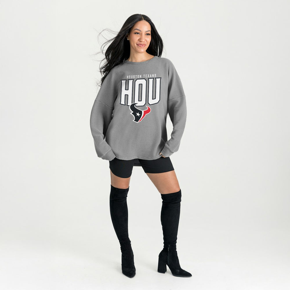 Houston Texans  Gameday Couture Women's Oversized Pure Motion Corded Sweatshirt