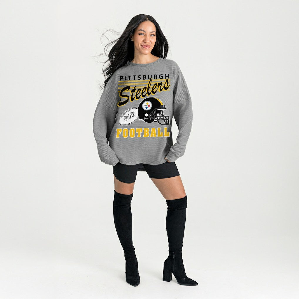 Pittsburgh Steelers  Gameday Couture Women's Oversized Sweet Victory Corded Sweatshirt
