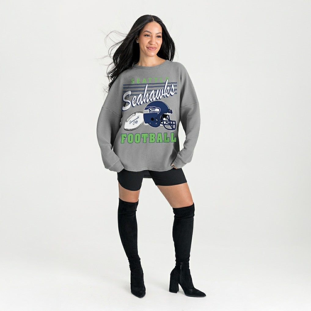 Seattle Seahawks  Gameday Couture Women's Oversized Sweet Victory Corded Sweatshirt