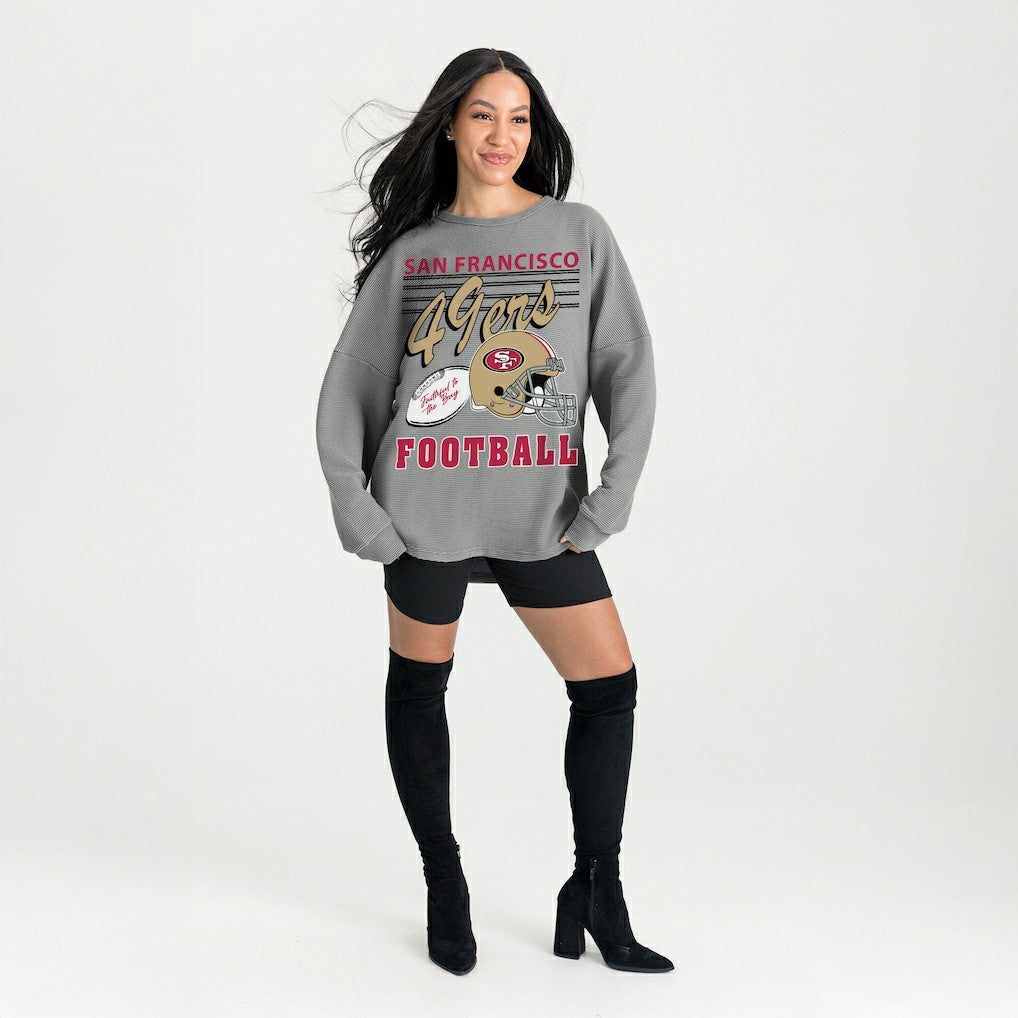 San Francisco 49ers  Gameday Couture Women's Oversized Sweet Victory Corded Sweatshirt