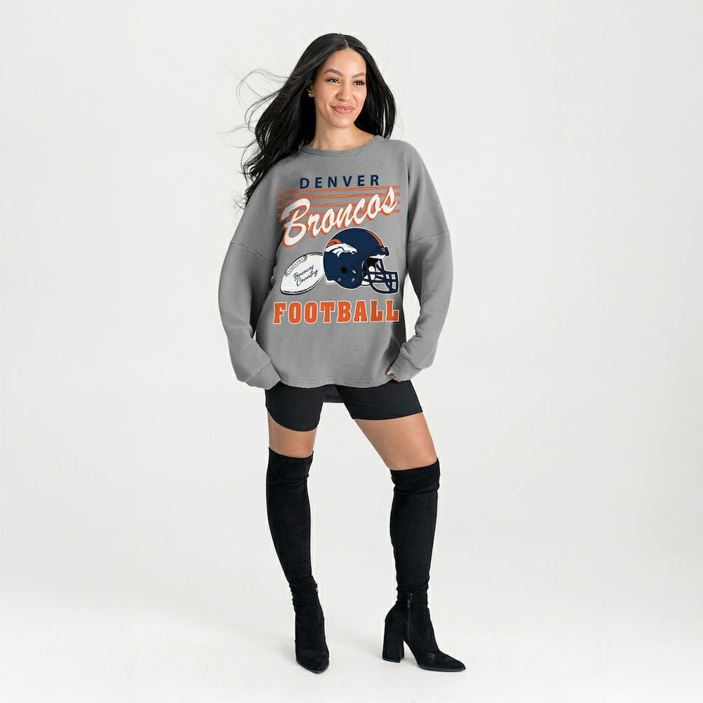 Denver Broncos  Gameday Couture Women's Oversized Sweet Victory Corded Sweatshirt