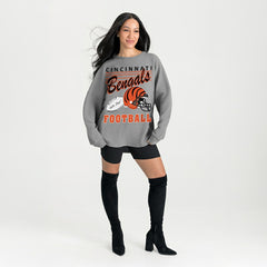 Cincinnati Bengals  Gameday Couture Women's Oversized Sweet Victory Corded Sweatshirt