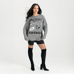 Las Vegas Raiders  Gameday Couture Women's Oversized Sweet Victory Corded Sweatshirt