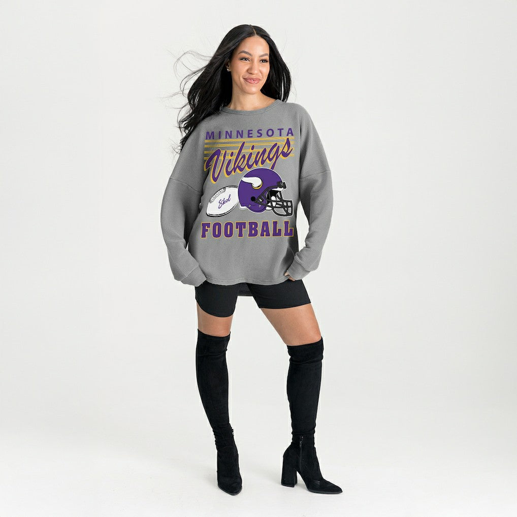 Minnesota Vikings  Gameday Couture Women's Oversized Sweet Victory Corded Sweatshirt