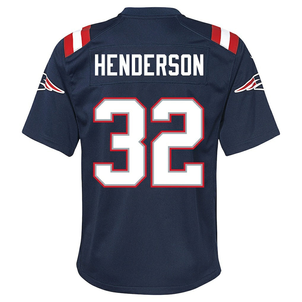 New England Patriots Nike TreVeyon Henderson  Youth Team Game Jersey