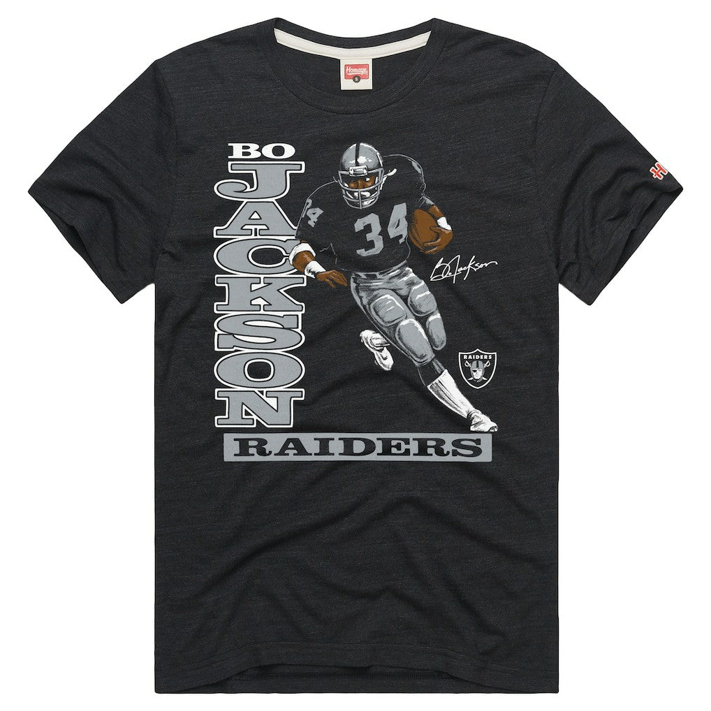 Las Vegas Raiders  Bo Jackson  Homage Unisex Retired Player Classic Caricature T-Shirt