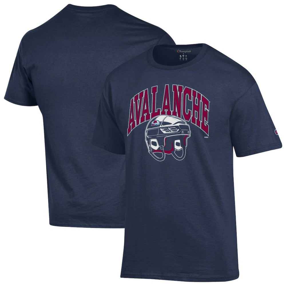 Colorado Avalanche Champion Helmet T-Shirt On Sale