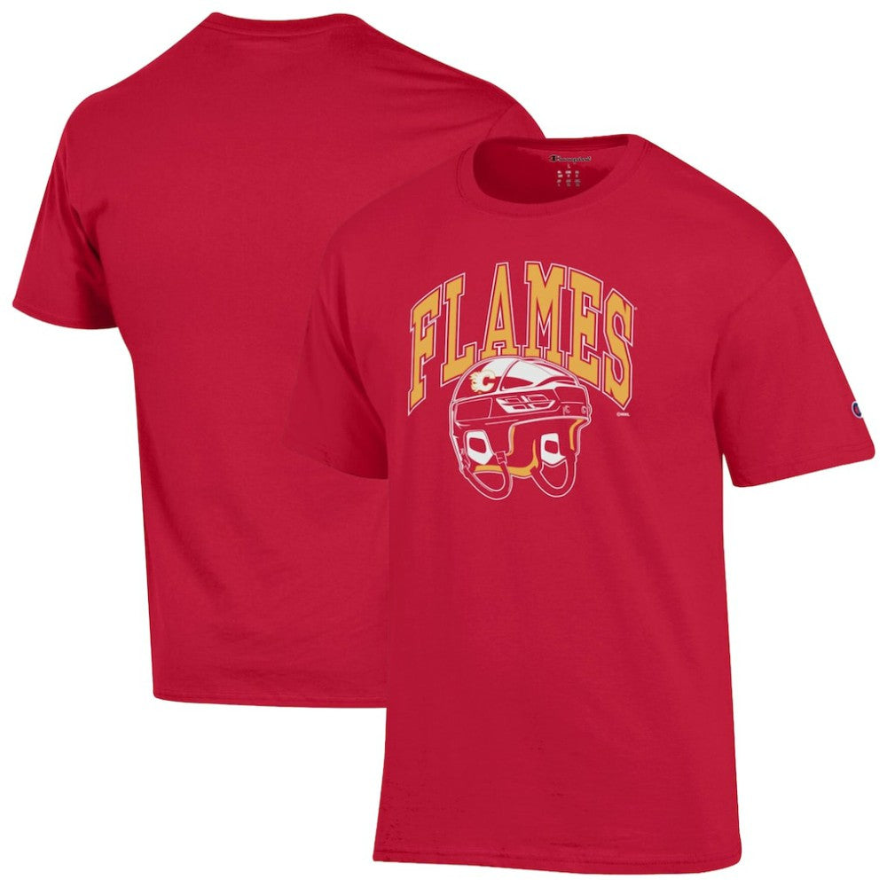 Calgary Flames Champion Helmet T-Shirt Sale