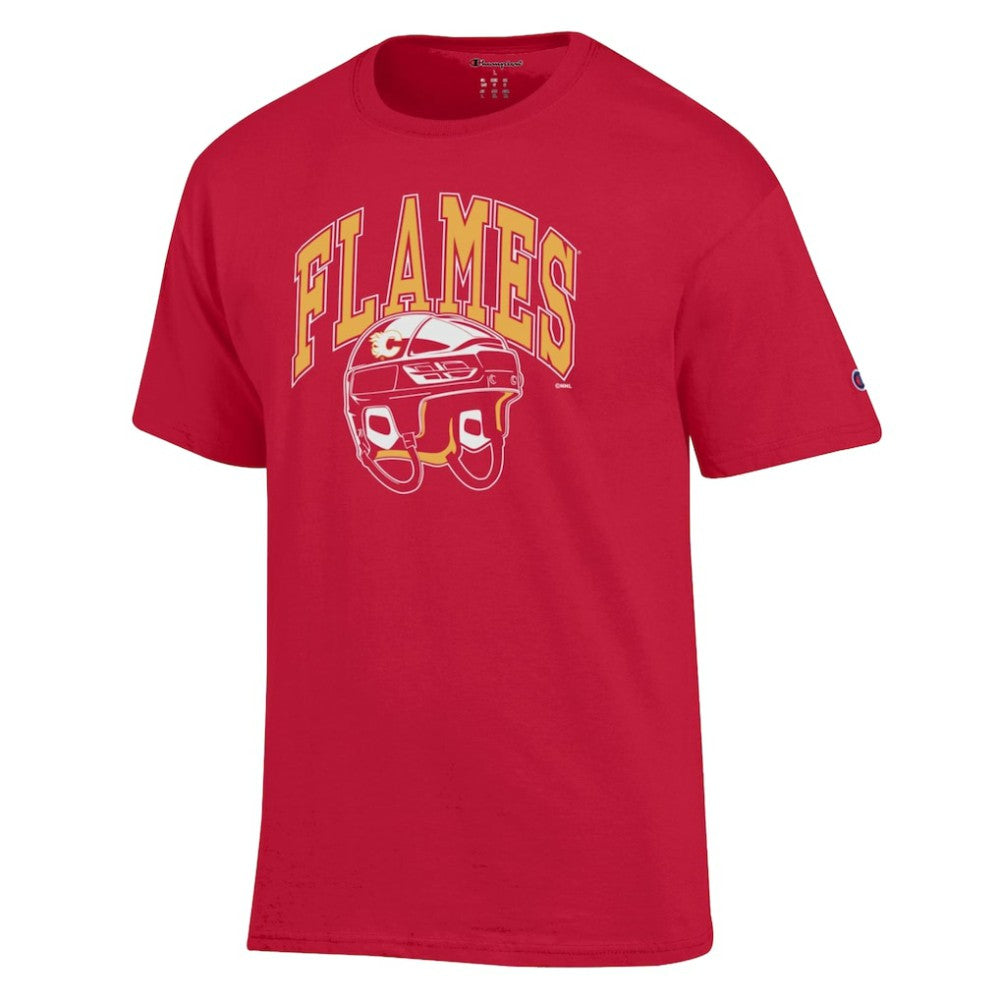 Calgary Flames Champion Helmet T-Shirt Sale