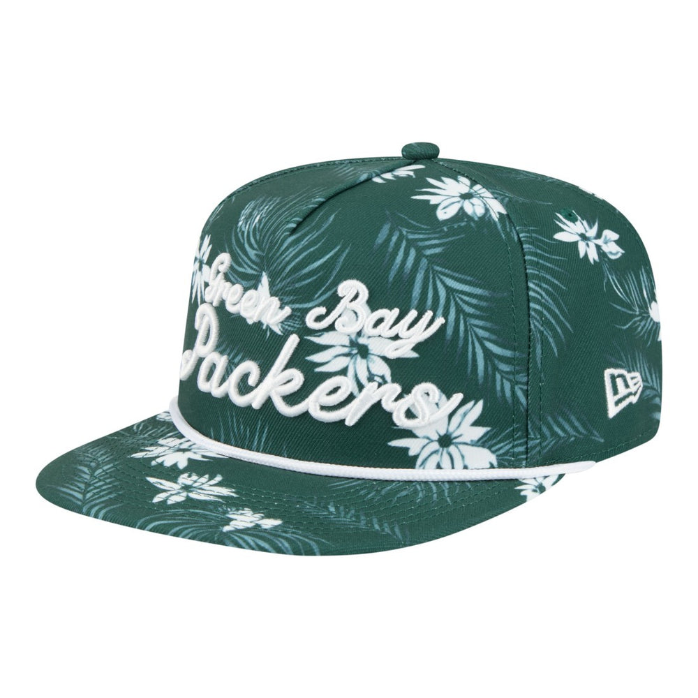 Green Bay Packers New Era Palm Print A-Frame 9FIFTY Snapback Hat