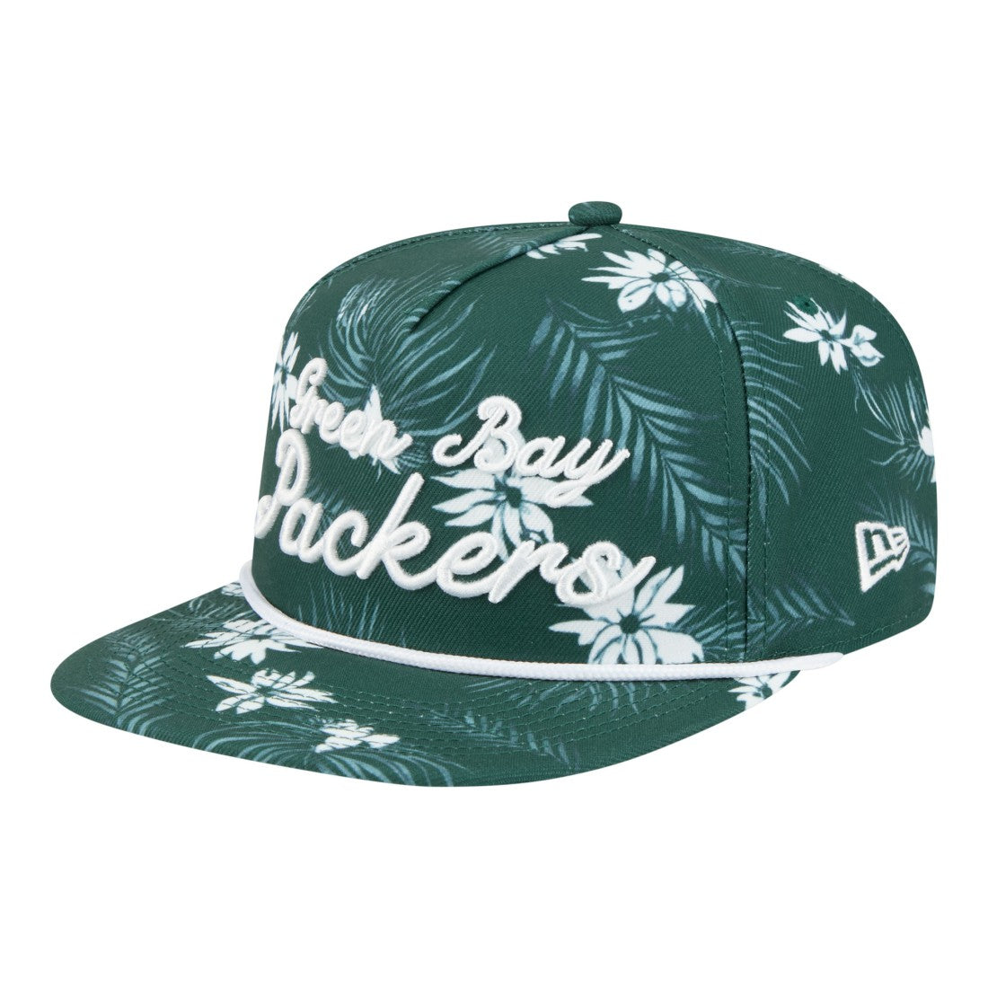 Green Bay Packers New Era Palm Print A-Frame 9FIFTY Snapback Hat
