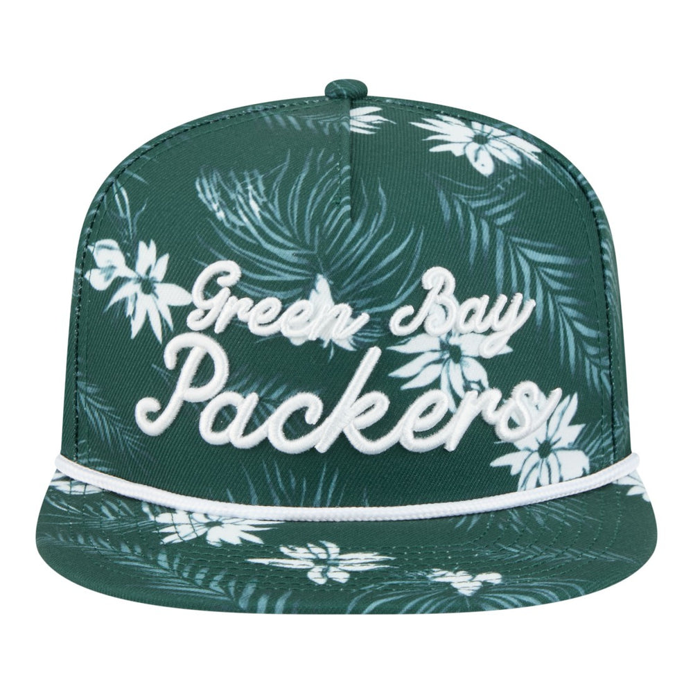 Green Bay Packers New Era Palm Print A-Frame 9FIFTY Snapback Hat