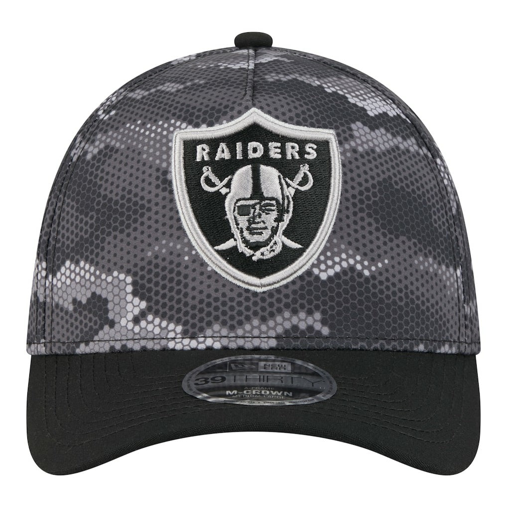 Las Vegas Raiders New Era Camo A-Frame 39THIRTY Flex Hat