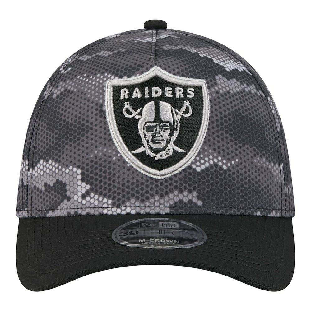 Las Vegas Raiders New Era Camo A-Frame 39THIRTY Flex Hat