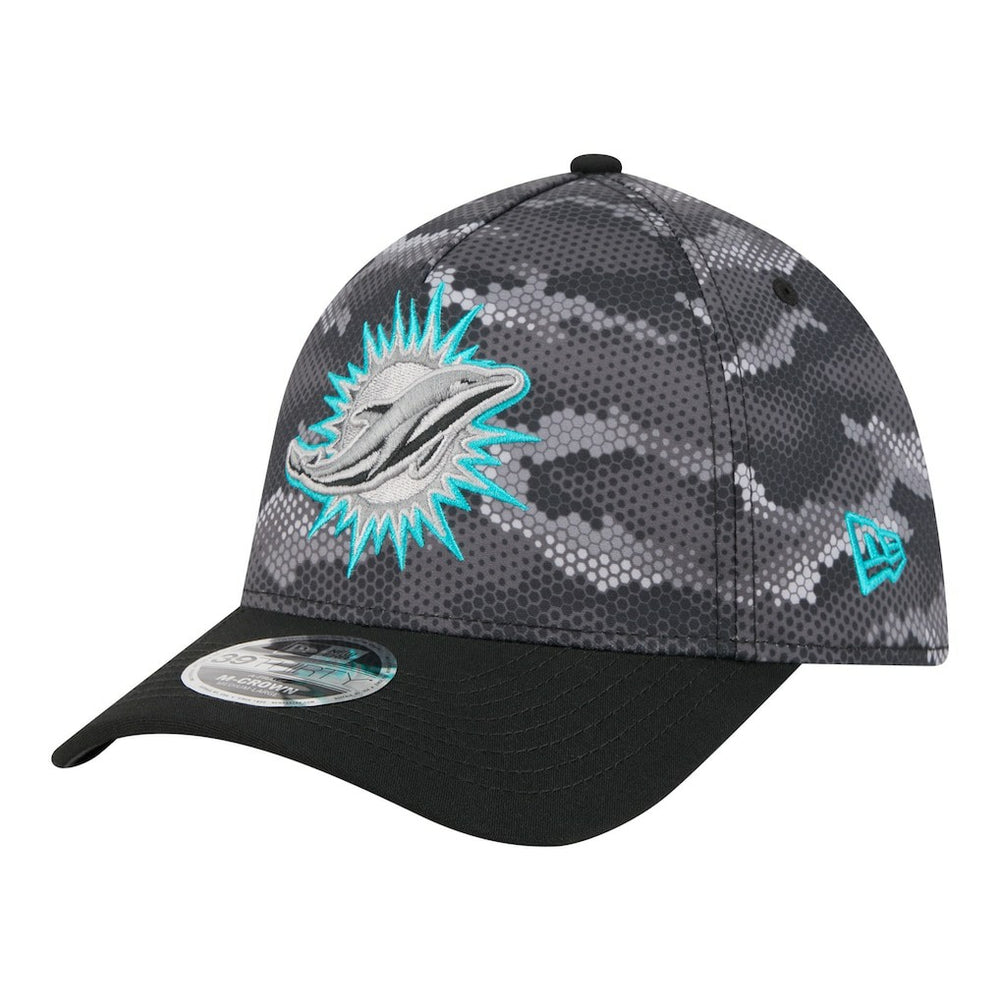 Miami Dolphins New Era Camo A-Frame 39THIRTY Flex Hat