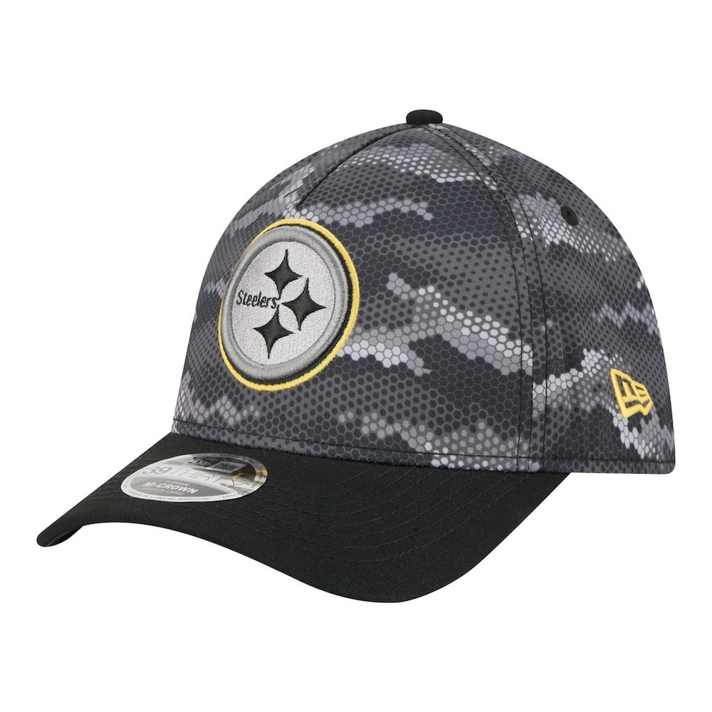 Pittsburgh Steelers New Era Camo A-Frame 39THIRTY Flex Hat