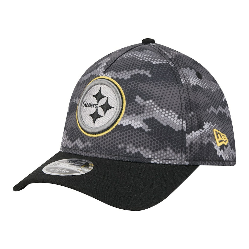 Pittsburgh Steelers New Era Camo A-Frame 39THIRTY Flex Hat
