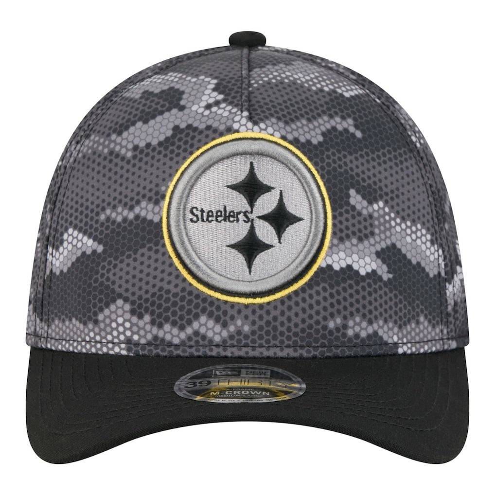 Pittsburgh Steelers New Era Camo A-Frame 39THIRTY Flex Hat