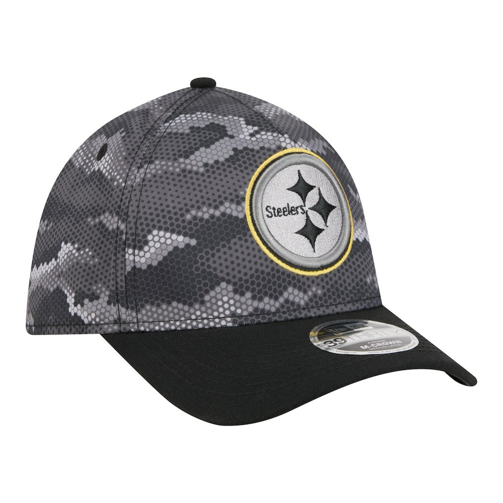 Pittsburgh Steelers New Era Camo A-Frame 39THIRTY Flex Hat