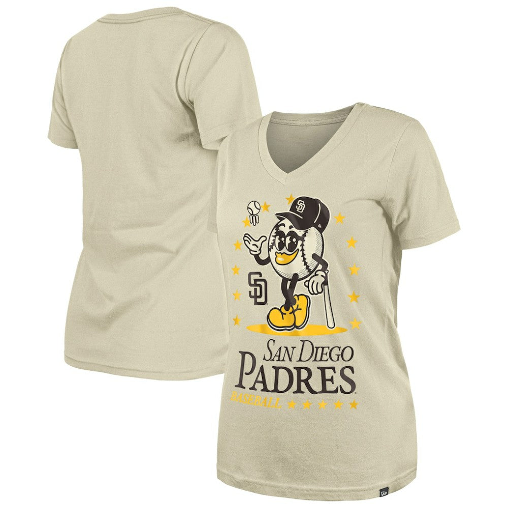 San Diego Padres New Era Women's Little Miss 2 V-Neck T-Shirt | MLB Sale