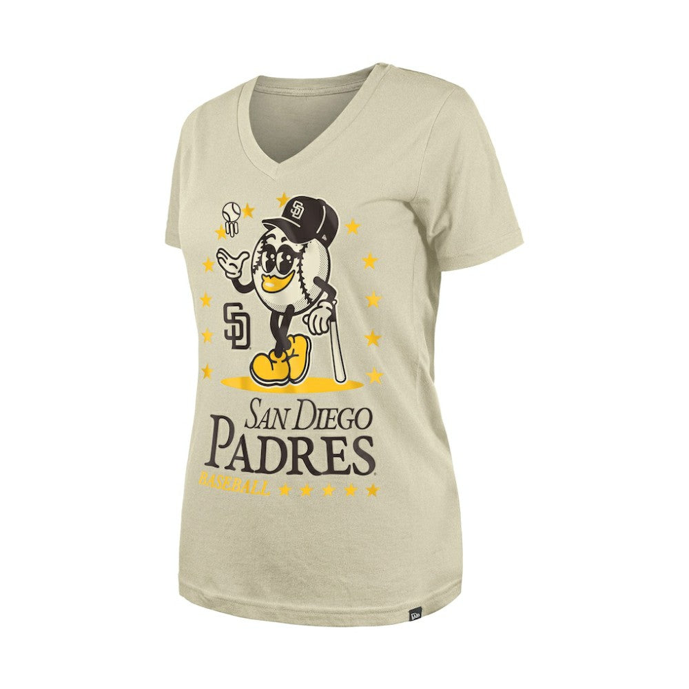 San Diego Padres New Era Women's Little Miss 2 V-Neck T-Shirt | MLB Sale