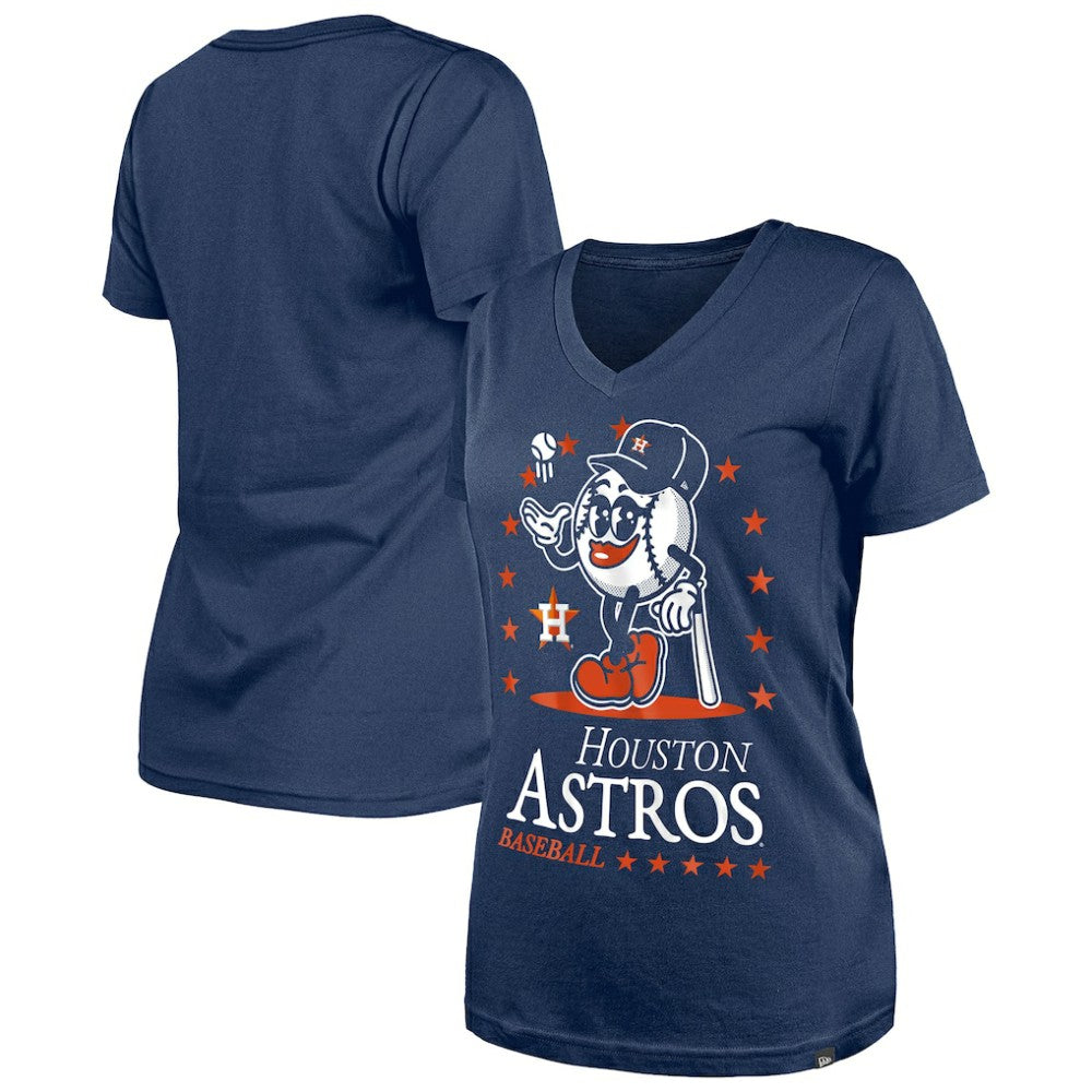 Houston Astros New Era Women's Little Miss 2 V-Neck T-Shirt | MLB Discount