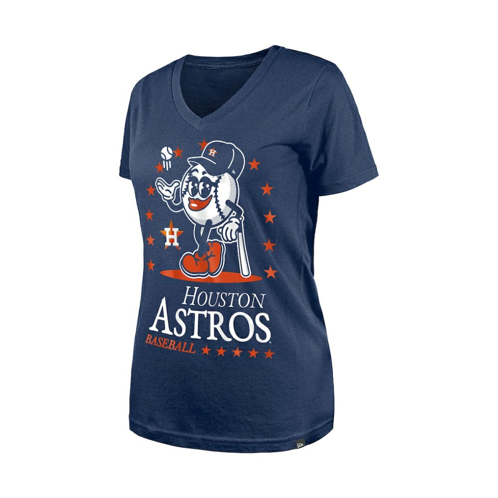 Houston Astros New Era Women's Little Miss 2 V-Neck T-Shirt | MLB Discount