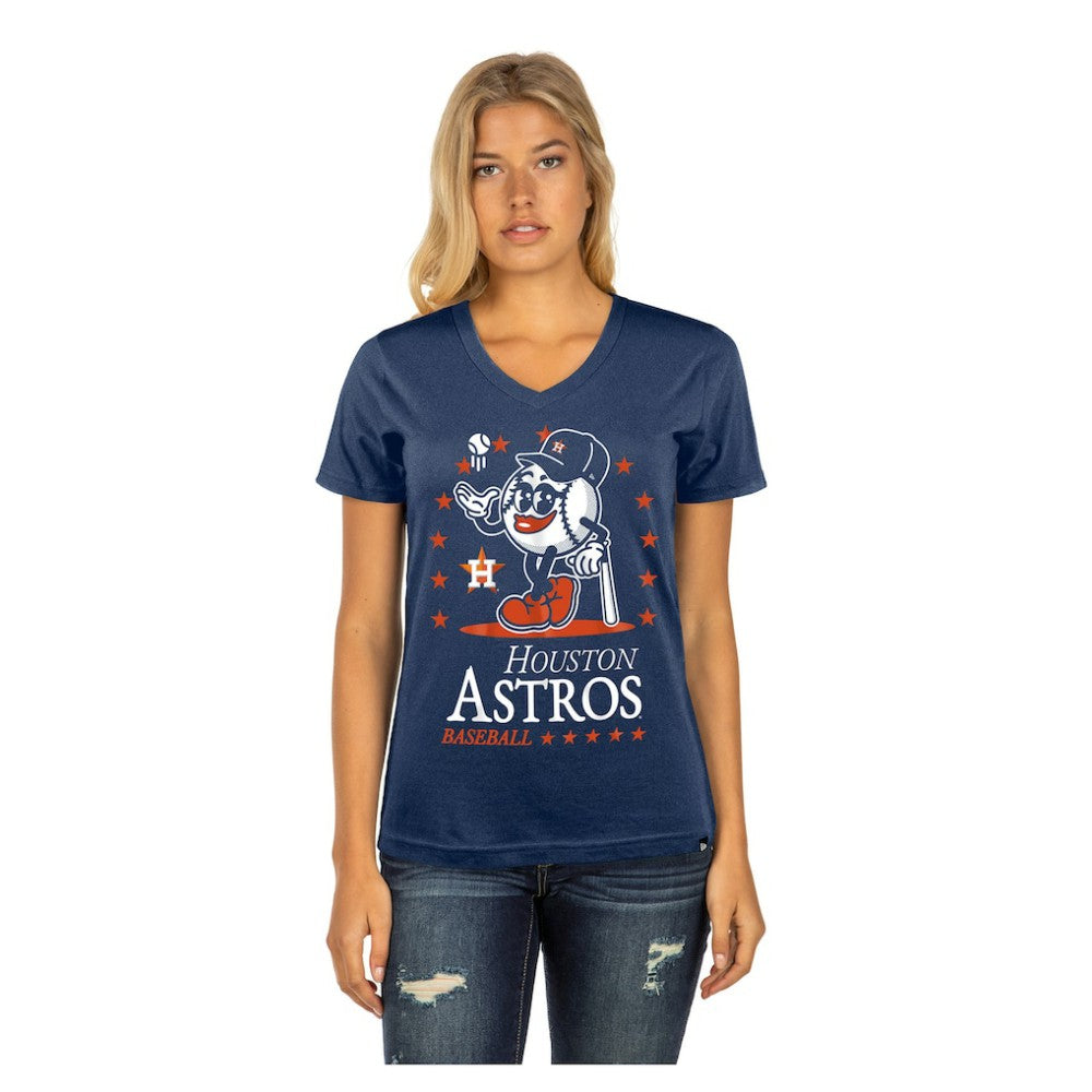 Houston Astros New Era Women's Little Miss 2 V-Neck T-Shirt | MLB Discount
